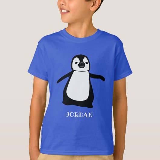 Gepersonaliseerde schattige pinguïn illustratie Jo T-shirt (Voorkant)