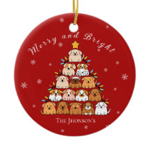 Gepersonaliseerde schattige puppies kerstboom hond