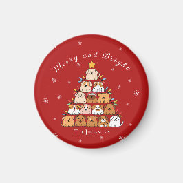 Gepersonaliseerde schattige puppies kerstboom hond magneet