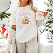 Gepersonaliseerde schattige puppies kerstboom hond Tri-Blend shirt