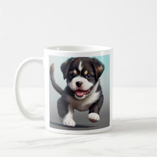 Gepersonaliseerde schattige puppy hond koffiemok