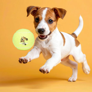 Gepersonaliseerde schattige puppy hond tennisballen