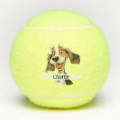 Gepersonaliseerde schattige puppy hond tennisballen (Voorkant)