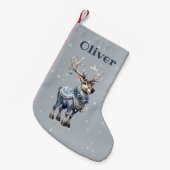 Gepersonaliseerde schattige rendieren kleine kerstsok (Voorkant (Hangend))