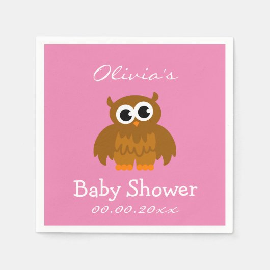 Gepersonaliseerde schattige roze baby showers luie servetten (Voorkant)