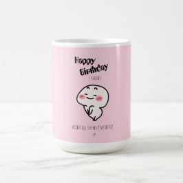 Gepersonaliseerde schattige roze verjaardag mok
