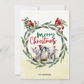 Gepersonaliseerde schattige, rustieke kerst wenska feestdagenkaart