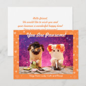 Gepersonaliseerde Schattige Sinaasappel Stijlvolle Briefkaart (Voorkant / Achterkant)