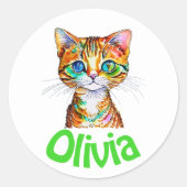 Gepersonaliseerde schattige sticker / zeehond clas (Voorkant)