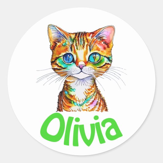 Gepersonaliseerde schattige sticker / zeehond clas (Voorkant)