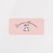 Gepersonaliseerde schattige stijlvolle koe waterve labels (Design 2)