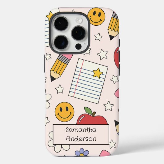 Gepersonaliseerde Schattige Terug naar school | Vo Case-Mate iPhone Case (Achterkant)