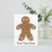 Gepersonaliseerde schattige vakantie peperkoek man feestdagenkaart (Staand voorkant)