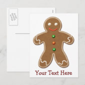 Gepersonaliseerde schattige vakantie peperkoek man feestdagenkaart (Voorkant / Achterkant)