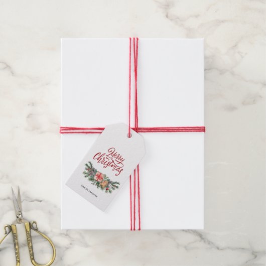 Gepersonaliseerde schattige vrolijke kerst cadeaulabel (Met Touw)