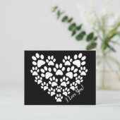 Gepersonaliseerde Schattige Zwart Wit Poot Print H Briefkaart (Staand voorkant)