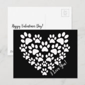 Gepersonaliseerde Schattige Zwart Wit Poot Print H Briefkaart (Voorkant / Achterkant)