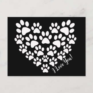 Gepersonaliseerde Schattige Zwart Wit Poot Print H Briefkaart