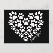 Gepersonaliseerde Schattige Zwart Wit Poot Print H Briefkaart (Voorkant)