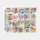 Gepersonaliseerde Schattigee 20 foto's Collage Fleece Deken (Voorkant (Horizontaal))