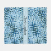 Gepersonaliseerde Schattigee Abstracte blues Fleece Deken (Voorkant (Horizontaal))