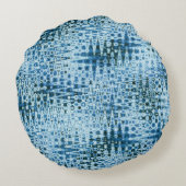 Gepersonaliseerde Schattigee Abstracte blues Rond Kussen (Achterkant)
