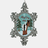 Gepersonaliseerde Schattigee Appaloosa Paard Winte Tin Sneeuwvlok Ornament (Links)