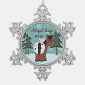 Gepersonaliseerde Schattigee Appaloosa Paard Winte Tin Sneeuwvlok Ornament (Voorkant)