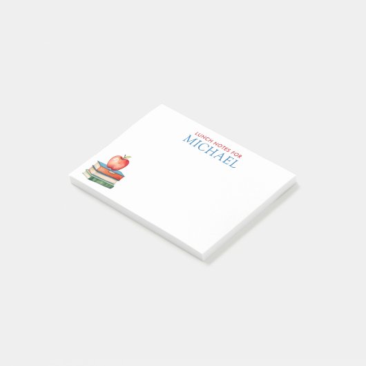 Gepersonaliseerde Schattigee Apple Kinder lunchbox Post-it® Notes (Schuin)