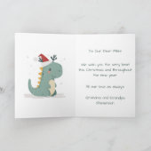 #Gepersonaliseerde Schattigee Aquarel Kerst Dinosa Feestdagen Kaart (Binnen)