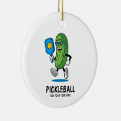 Gepersonaliseerde Schattigee augurk spelen Pickleb Keramisch Ornament (Rechts)