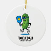 Gepersonaliseerde Schattigee augurk spelen Pickleb Keramisch Ornament (Voorkant)