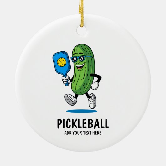 Gepersonaliseerde Schattigee augurk spelen Pickleb Keramisch Ornament (Achterkant)