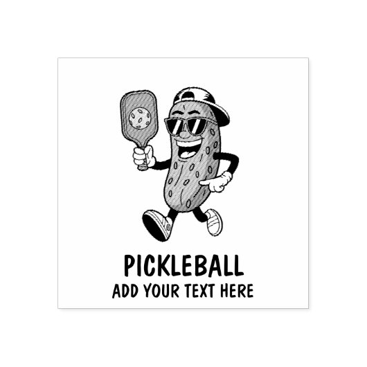 Gepersonaliseerde Schattigee augurk spelen Pickleb Rubberstempel (Afrduk)
