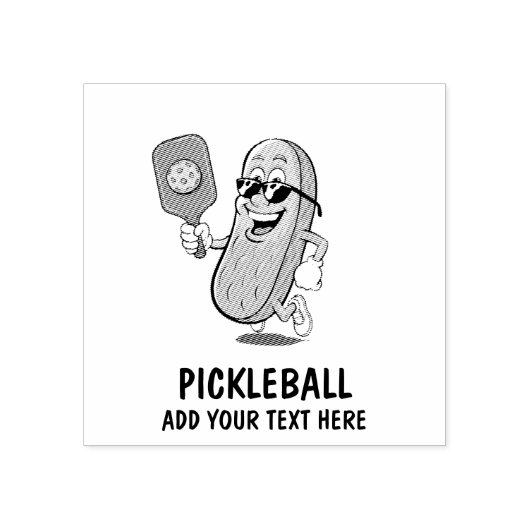 Gepersonaliseerde Schattigee augurk spelen Pickleb Rubberstempel (Afrduk)