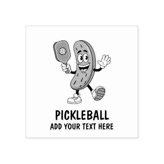 Gepersonaliseerde Schattigee augurk spelen Pickleb Rubberstempel (Afrduk)