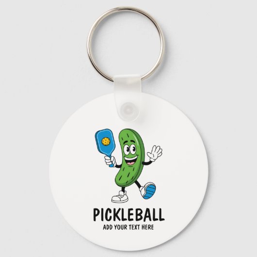 Gepersonaliseerde Schattigee augurk spelen Pickleb Sleutelhanger (Voorkant)
