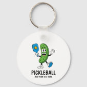 Gepersonaliseerde Schattigee augurk spelen Pickleb Sleutelhanger (Achterkant)