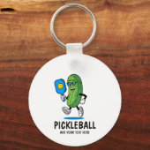 Gepersonaliseerde Schattigee augurk spelen Pickleb Sleutelhanger (Voorkant)