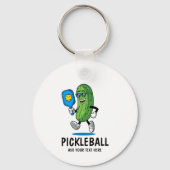 Gepersonaliseerde Schattigee augurk spelen Pickleb Sleutelhanger (Achterkant)