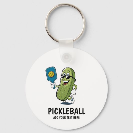 Gepersonaliseerde Schattigee augurk spelen Pickleb Sleutelhanger (Voorkant)