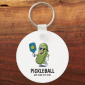 Gepersonaliseerde Schattigee augurk spelen Pickleb Sleutelhanger (Voorkant)