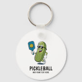 Gepersonaliseerde Schattigee augurk spelen Pickleb Sleutelhanger (Achterkant)