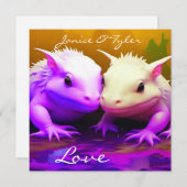 Gepersonaliseerde Schattigee Axolotl Paar Liefde A (Voorkant / Achterkant)