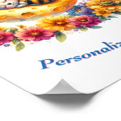 Gepersonaliseerde Schattigee Baby Bumble Bee Slape Poster (Hoek)