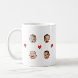 Gepersonaliseerde Schattigee Baby Face 4 Foto's Mo Koffiemok