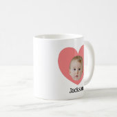 Gepersonaliseerde Schattigee Baby gezicht met hart Koffiemok (Voorkant rechts)