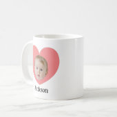 Gepersonaliseerde Schattigee Baby gezicht met hart Koffiemok (Voorkant links)