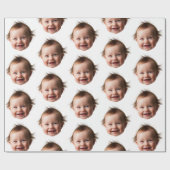 Gepersonaliseerde Schattigee Baby Gezichtsfoto Mam Cadeaupapier (Vlak)