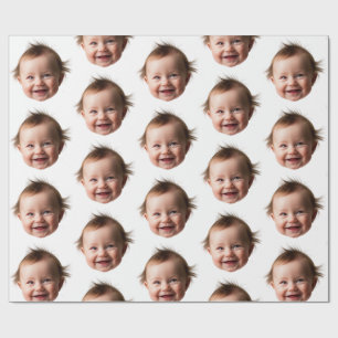 Gepersonaliseerde Schattigee Baby Gezichtsfoto Mam Cadeaupapier